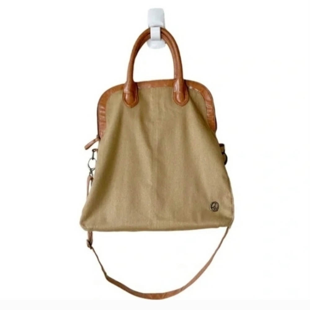Olsenboye Large Green Twill Rugged Feminine Tote Bag
